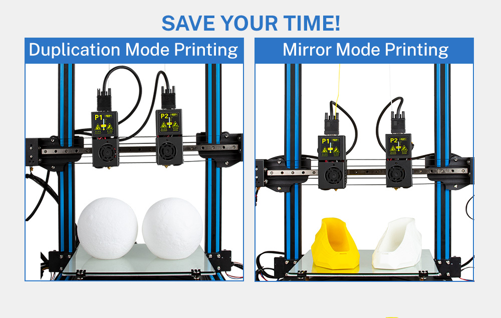 Tenlog Multi Material 3D Printer Support Duplication and Mirror Mode Printing