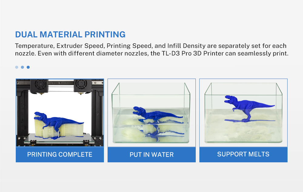 Tenlog Dual Material 3D Printer Support PVA